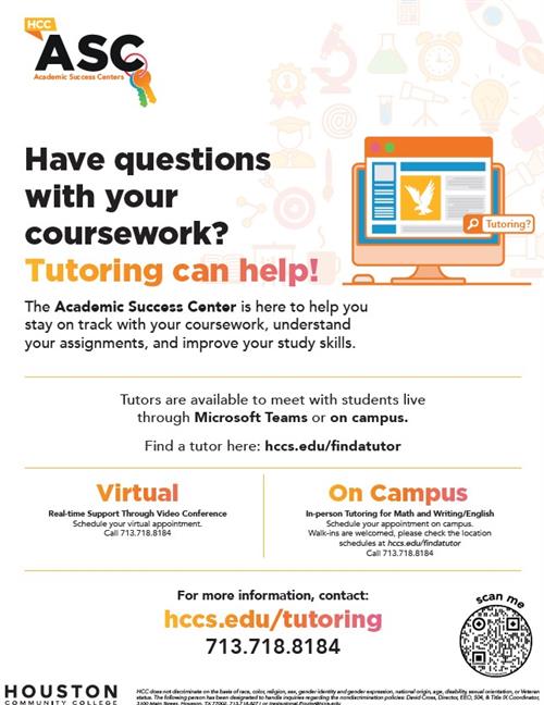 HCC Tutoring Information